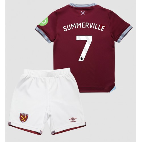 Stroje piłkarskie West Ham United Crysencio Summerville #7 Koszulka Podstawowej dla dzieci 2025-26 Krótki Rękaw (+ szorty)